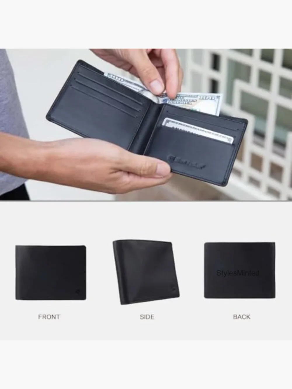 RFID & NFC Blocking Bi-Fold Wallet Secure ID Theft Protection